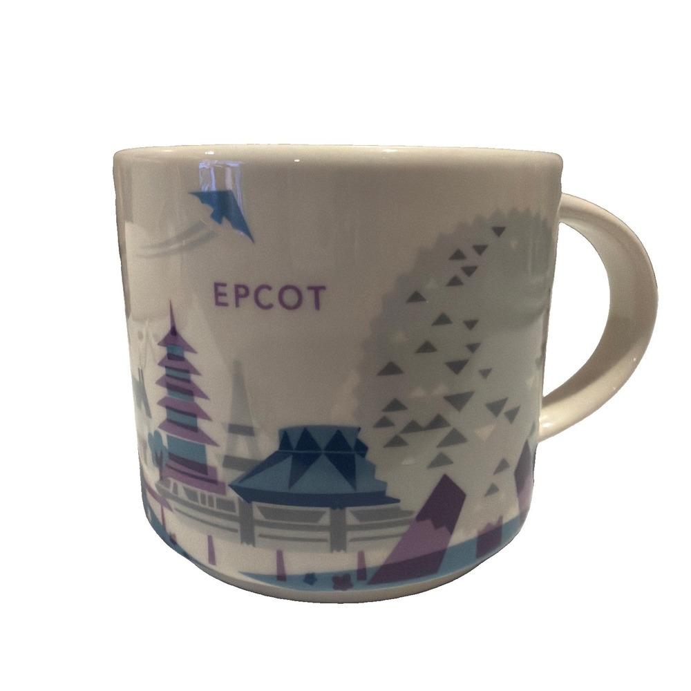 Epcot Starbucks Disney World You Are Here Coffee Mug Monorail White Purple